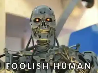Image of Robot calling humans foolish